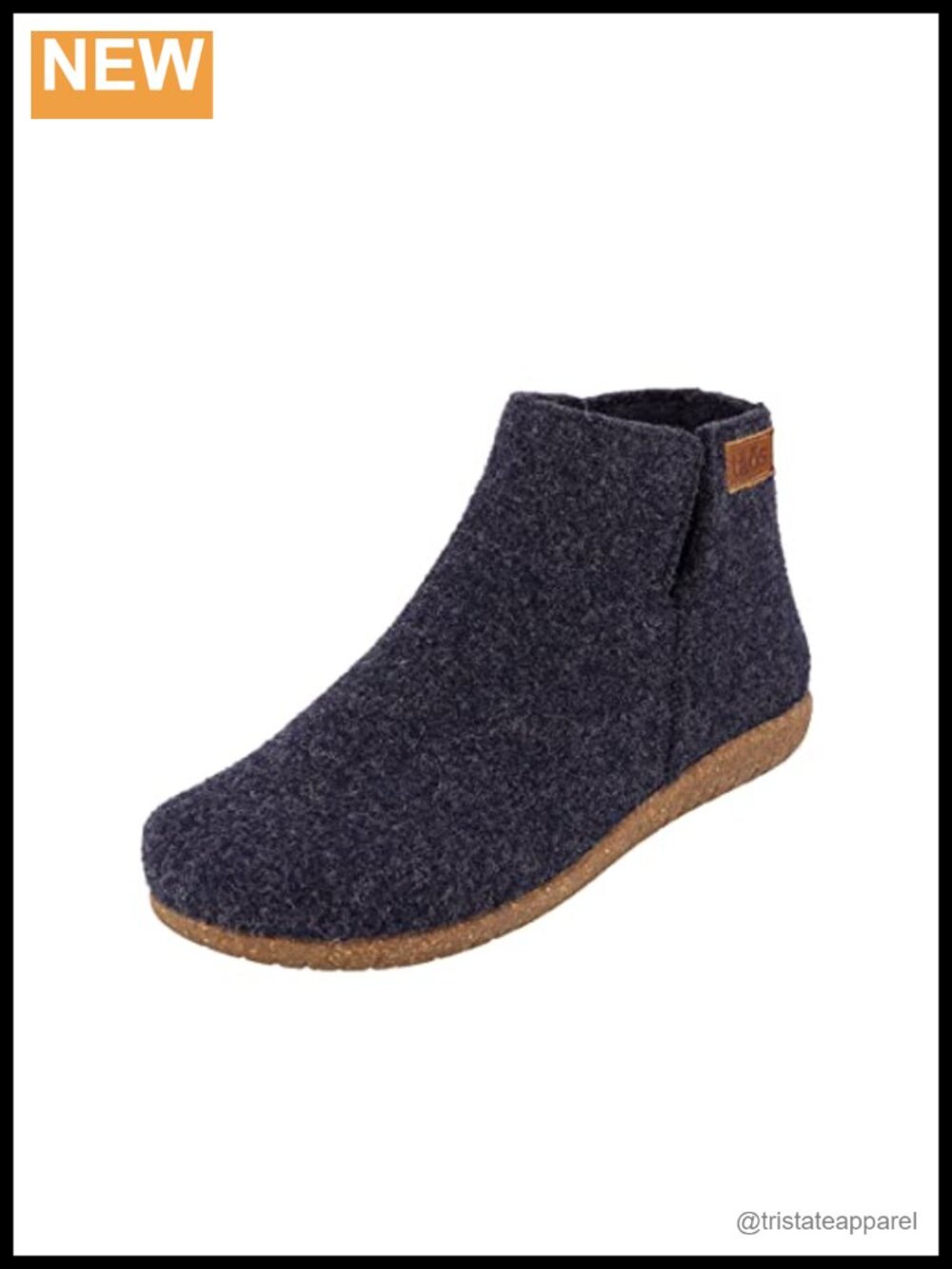 Wool Ankle Bootie with Arch Support, Pull-On Closed Toe Heeled Boot